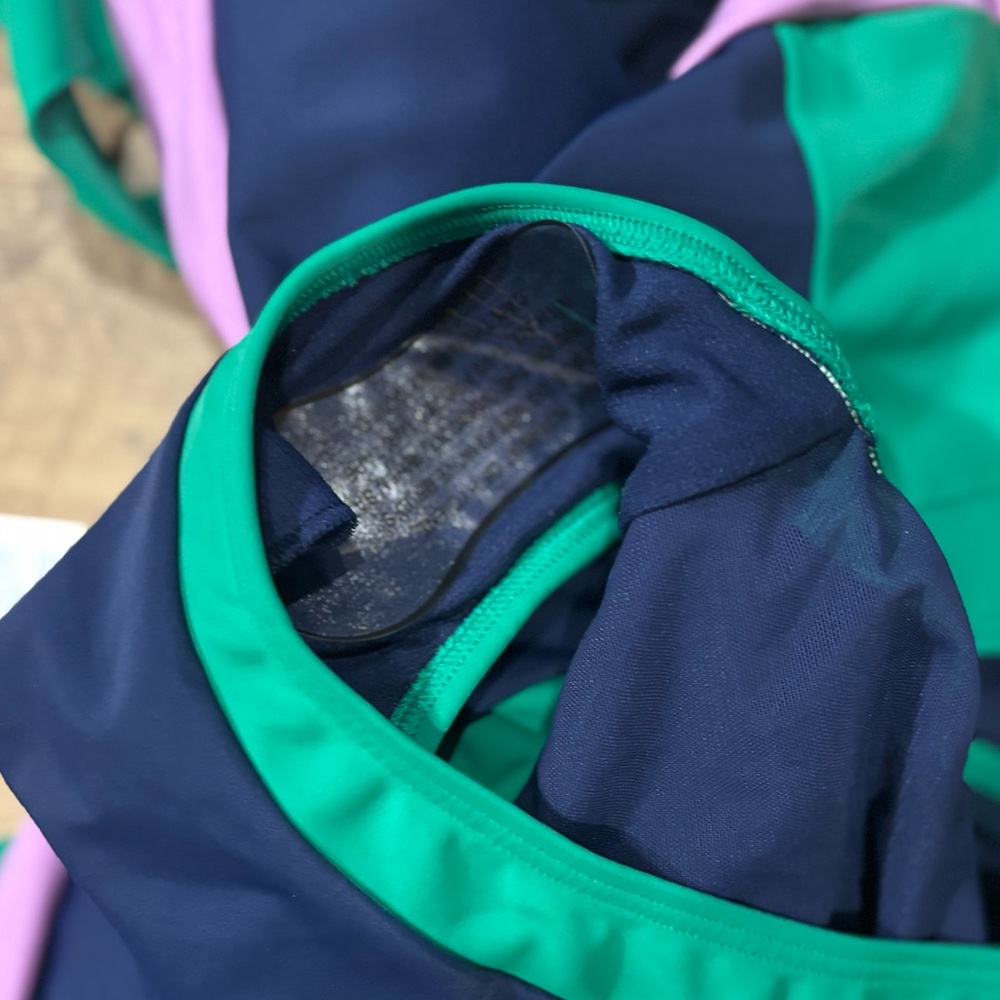 Boden NEW Santorini Halterneck Swimsuit
Navy/ Green Colourblock - Picture 7 of 7